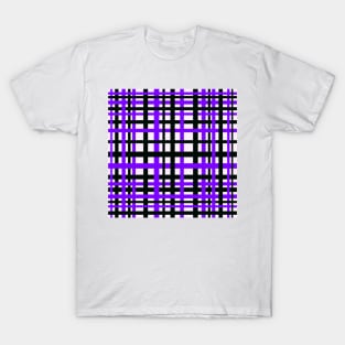 Interlocking Stripes Black White Purple T-Shirt